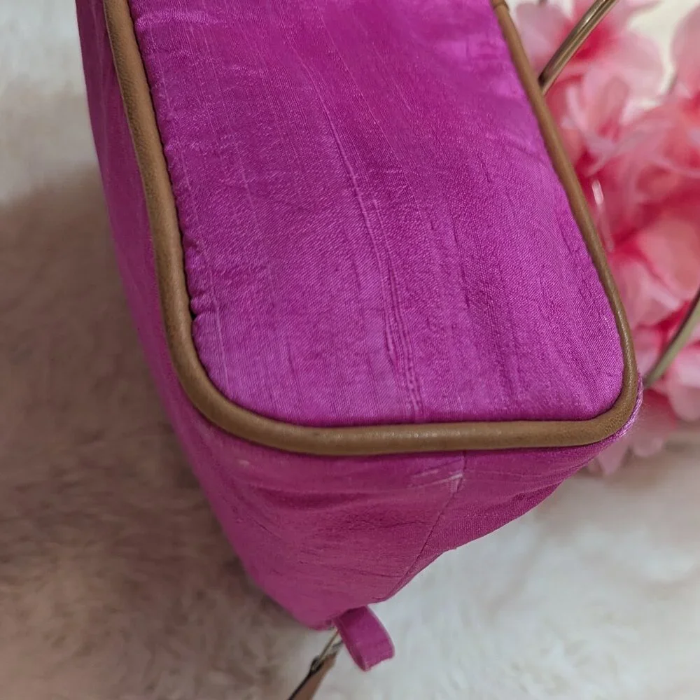 Hermes Hot Pink 100% Silk Bolide Pouch/ Bag - Picture 8 of 16